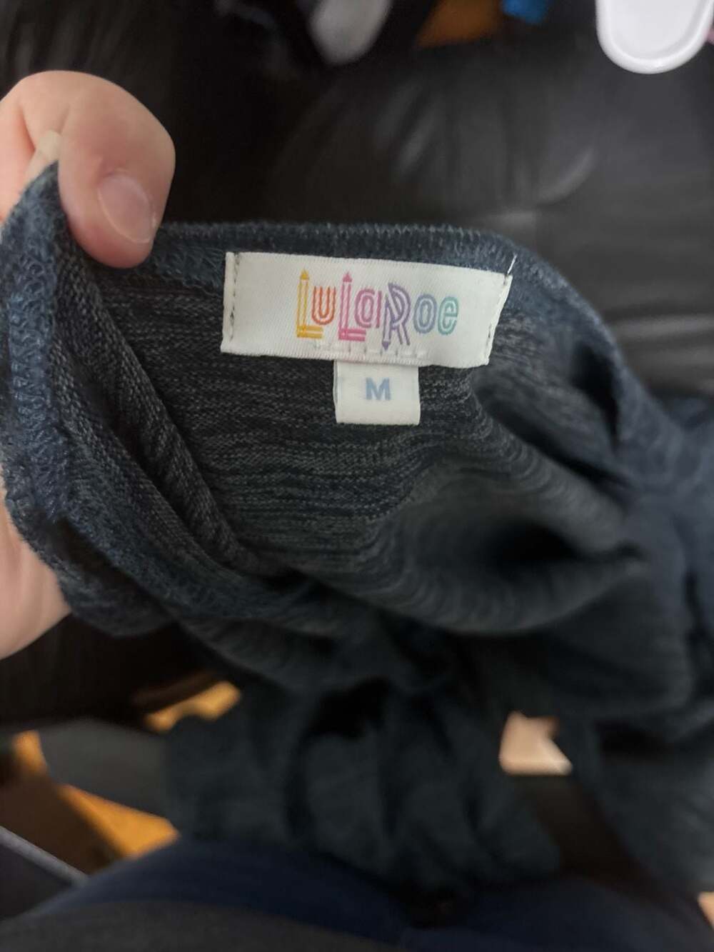 LuLaRoe Sarah Cardigan Size M Charcoal Gray Long Duster Open Front Pockets